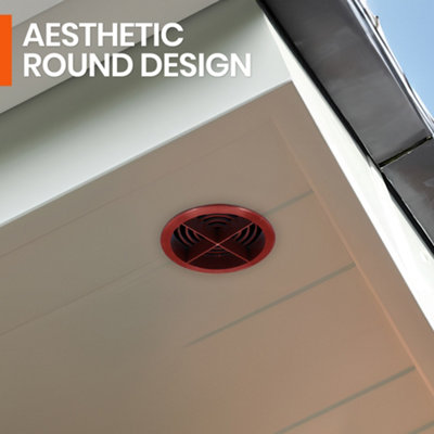 Pack of 4 Brown Plastic 68mm Round Soffit Air Vents Push in Roof and Eave Circular Mesh Air Vents - 8