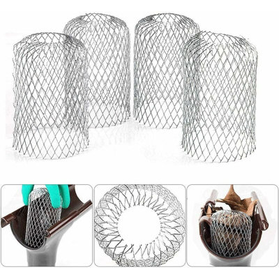 Pack of 4 Flexible Aluminium Gutter Guards, 8 cm Diameter, Leaf and ...