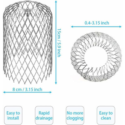 Pack of 4 Flexible Aluminium Gutter Guards, 8 cm Diameter, Leaf and ...