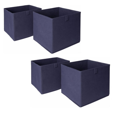 Pack of 4 Folding Storage Organiser Cube Home Laundry Box