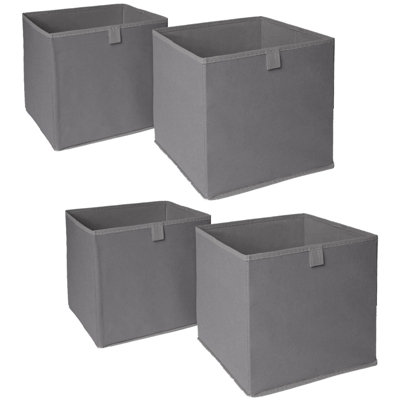 Pack of 4 Folding Storage Organiser Cube Home Laundry Box