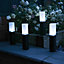 Pack of 4 Free Standing Rattan Style Solar Powered LED Garden Stake Lights