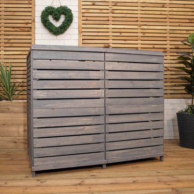 Pack of 4 Grey Washed Back Panels For SA-BINS3 Double Bin Storage