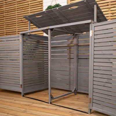 Pack of 4 Grey Washed Back Panels For SA-BINS3 Double Bin Storage - 3