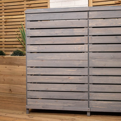 Pack of 4 Grey Washed Back Panels For SA-BINS3 Double Bin Storage