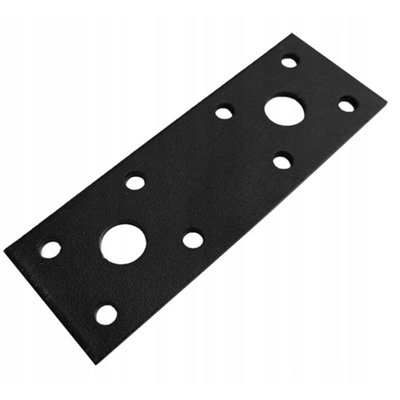 Pack of 4 - Heavy Duty Black Decorative Repair Mending Bracket - Black Flat Metal Plate Connector - Joining Plate - 100x35mm