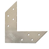 Pack of 4 Heavy Duty Galvanised Flat Angle Bracket Angle Plate L Shape Corner Brace Mending Plate 125x125x35mm