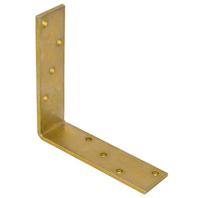 Pack of 4 - Heavy Duty Yellow Galvanised 5mm Thick Construction Angle Brackets - Corner Braces - Corner Brackets 150x150x40mm