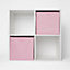 Pack of 4 Matte Velvet Cube Storage Boxes
