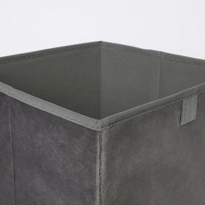 Pack of 4 Matte Velvet Cube Storage Boxes