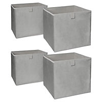Pack of 4 Matte Velvet Cube Storage Boxes