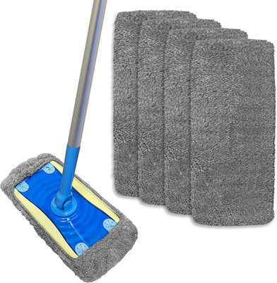Pack of 4 Reusable Microfiber Mop Head Replacement Pads