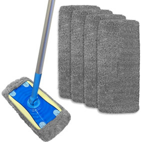Pack of 4 Reusable Microfiber Mop Head Replacement Pads