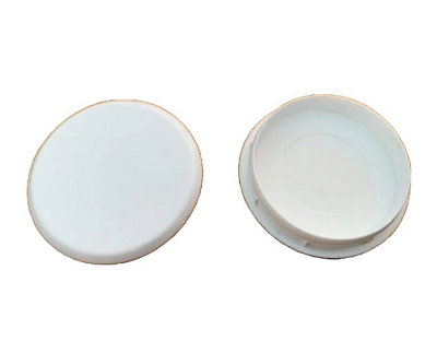 Pack of 4 Round Cover Cap - White 35mm Hinge Hole Blank Kitchen, Bedroom, Cabinet