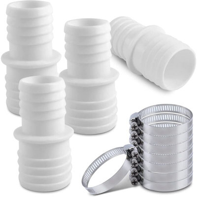 Pack of 4 swimming pool hose connectors 32mm to 38mm with clamps for ...
