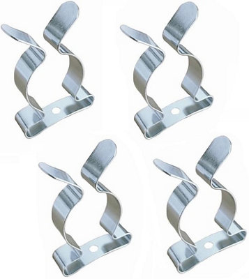 Pack of 4 Tool Spring Terry Clips Garage Shed Storage Grip Tidies Wall Mounted Tool Spring Hangers 25mm