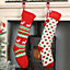 Pack of 4 Traditional Large Xmas Gift Decoration Christmas Stocking