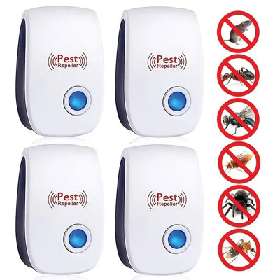 Pack of 4 Ultrasonic Plug-In Pest Repellers for Mice, Rats & Insects ...