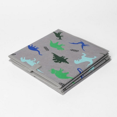 Pack of 4 x Dinosaur Print Cube Storage Boxes - 3