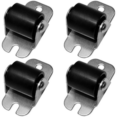 Pack of 4 x Heavy Duty PVC Furniture Castor Wheels 22mm - Durable Furniture Caster Wheels - Easy Install, Carpet-Friendly