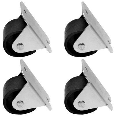 Pack of 4 x Heavy Duty PVC Furniture Castor Wheels 33mm - Durable Furniture Caster Wheels - Easy Install, Carpet-Friendly