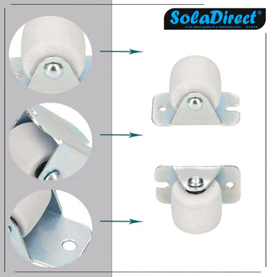 Pack of 4 x Heavy Duty Rubber Furniture Castor Wheels 22mm - Durable Furniture Caster Wheels - Easy Install, Carpet-Friendly