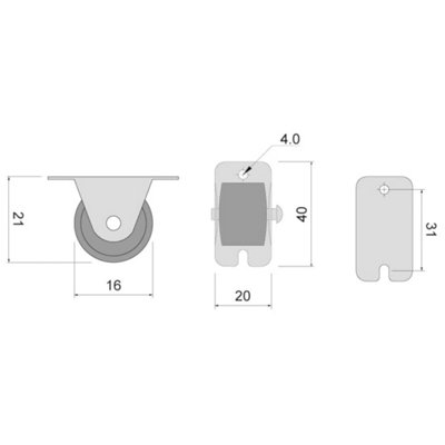 Pack of 4 x Heavy Duty Rubber Furniture Castor Wheels 22mm - Durable Furniture Caster Wheels - Easy Install, Carpet-Friendly