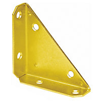 Pack of 4 Yellow Galvanised Metal Corner Protector Guard Safety Bracket Brace For Wooden Furniture Chest Trunks 100x100x28mm