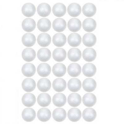 Pack of 40 Polyfoam White Baubles Make Your Own Christmas Tree Decorations 2.6cm