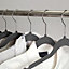 Pack of 40 Velvet Thin Non Slip Clothes Hangers with Tie Bar & Swivel Hooks Organiser For Coat Suit Trousers Hanger Charcoal