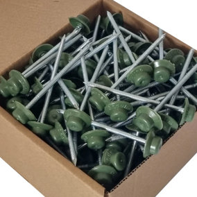 Pack of 400 Green Onduline Roofing Nails Fixings For Corrugated Bitumen Roofing Sheets