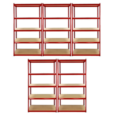 Pack of 5-5 Tier Heavy Duty Rack for Storage Steel Garage Utility Shelves