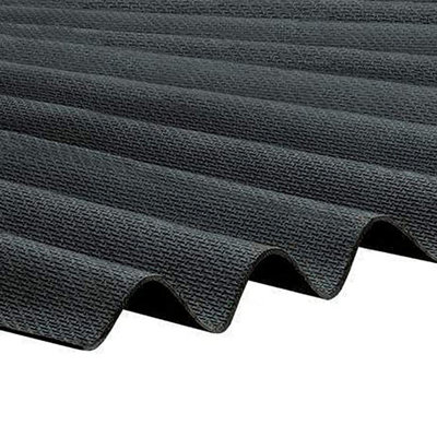 Pack of 5 - BituRoof - Durable Black Corrugated Bitumen Roofing Sheets - 2000x950mm