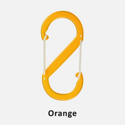 Pack of 5 Carabiner Keyring Clip, S Shape Double Locking Clip Hook, Orange