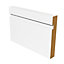 PACK OF 5 - Grooved Square Edge White MDF Skirting - 18mm x 144mm - 4.2m Length