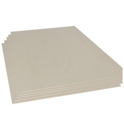 Pack of 5 Laser Plywood Poplar Sheets 600mm x 400mm x 4mm