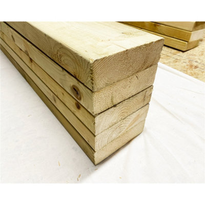 PACK OF 5 - LENGTH 2.4m - Structural Graded C24 Timber 6" x 2" Joists (Decking) 47mm x 150mm ( 6 x 2) - Pressure Treated Timber