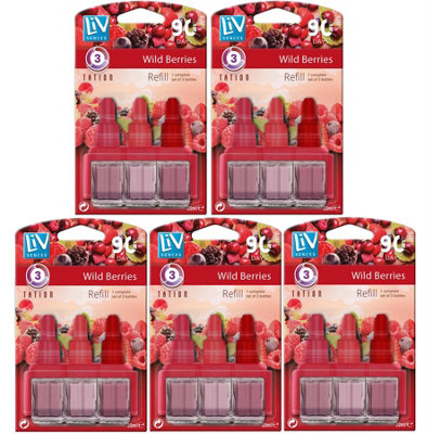 Pack of 5 Plug-In 3volution Air Freshener Refills 20ml - Compatible with Ambi Pur Scent: Wild Berries