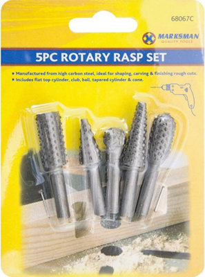 Pack Of 5 Rotary Rasp Set Wood Carving File Rasp Power Drill Bits