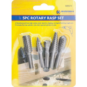 Pack Of 5 Rotary Rasp Set Wood Carving File Rasp Power Drill Bits