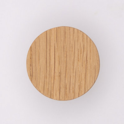 Pack of 5 Round Oak Knobs for Cabinet Doors and Drawer Pulls Dia 50mm