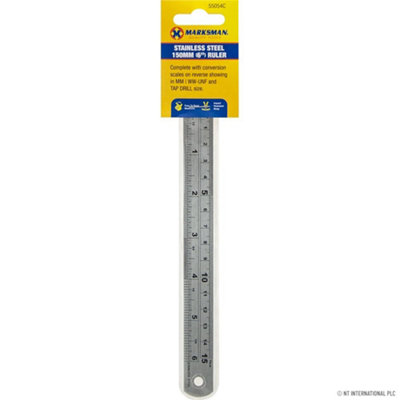 Pack Of 5 Stainless Steel Ruler Metal Set 6 Inch Engineers Measuring Rule Hand Tool 150mm - 3