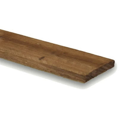 PACK OF 5 (Total 5 Units) - 25mm x 100mm (4" x 1") Sawn Timber Brown Pressure Treated Carcassing Timber - 3.6m Length