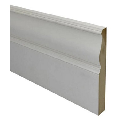 PACK OF 5 (Total 5 Units) - 25mm x 80mm White Primed MDF Edwardian Architrave - 4200mm Length