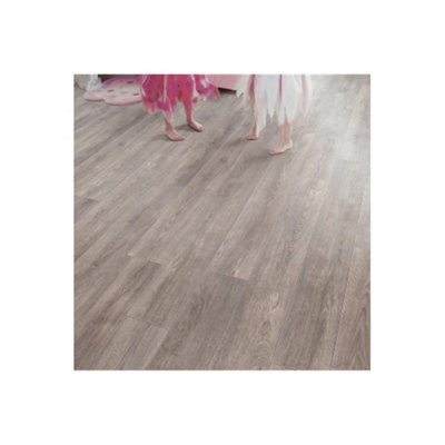 Pack of 5 (Total 5 Units) 8mm Thick Pebble Oak Laminate Flooring - 1261mm (L) x 192mm (W) - 10.81m2 Coverage