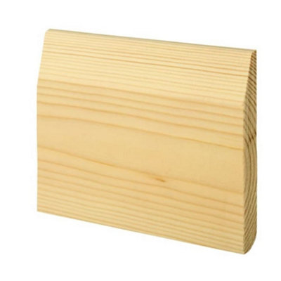 PACK OF 5 (Total 5 Units)  - Dual Purpose Chamfered & Bullnose Natural Pine Skirting- 19mm x 119mm - 4200mm Length