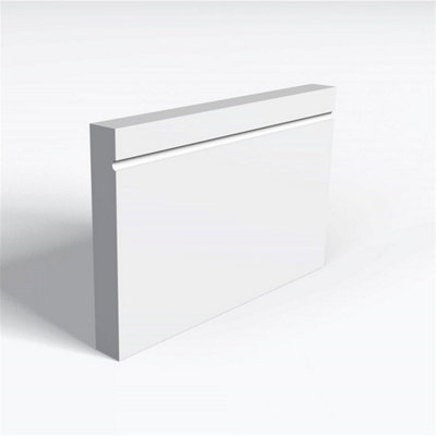 Pack of 5 (Total 5 Units) - Moisture Resistant MDF Primed 1 Drip Skirting Board - 18mm (T) x 94mm (H) x 4200mm (L)