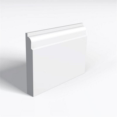 Pack of 5 (Total 5 Units) - Moisture Resistant MDF Primed Lambs Tongue Skirting Board - 25mm (T) x 94mm (H) x 3050mm (L)