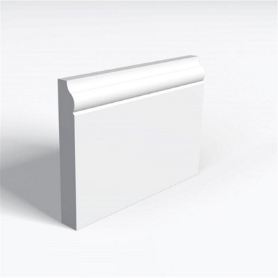 Pack of 5 (Total 5 Units) - Moisture Resistant MDF Primed Ovolo B Skirting Board - 18mm (T) x 94mm (H) x 4200mm (L)