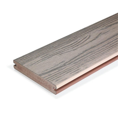 Pack of 5 (Total 5 Units) - Premium Apex Grooved Deck Boards - 140mm (W) x 24mm (H) x 4800mm (L) - Arctic Birch
